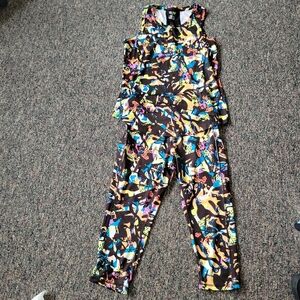 Colorful Abstract Print Activewear Set